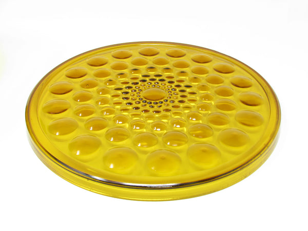 edgebrookhouse - Vintage Amber Hobnail Glass Platter and Ruffled Serving Bowl - 2 Pieces