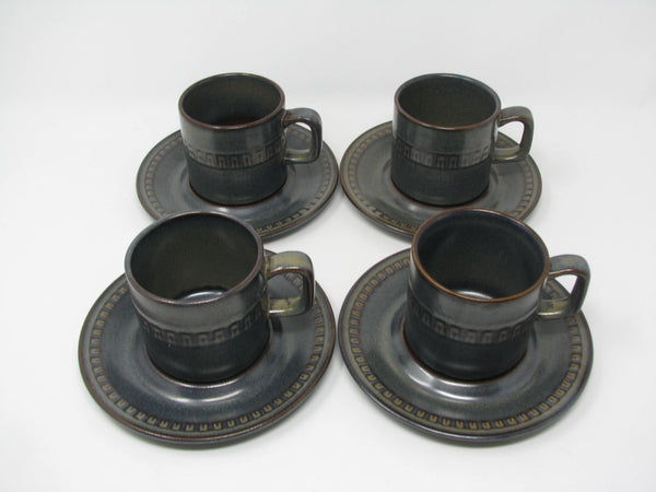 edgebrookhouse Vintage American Enterprises Murano Stoneware Cups & Saucers Made in Japan - 8 Pieces