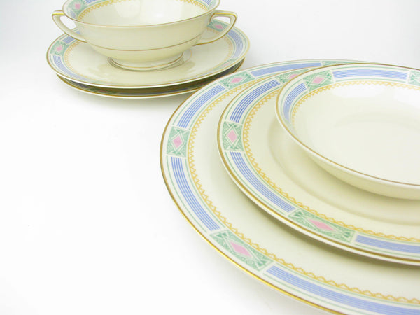 edgebrookhouse - Vintage Art Deco Community Noblesse Bavarian Porcelain Dinnerware Set - 93 Pieces