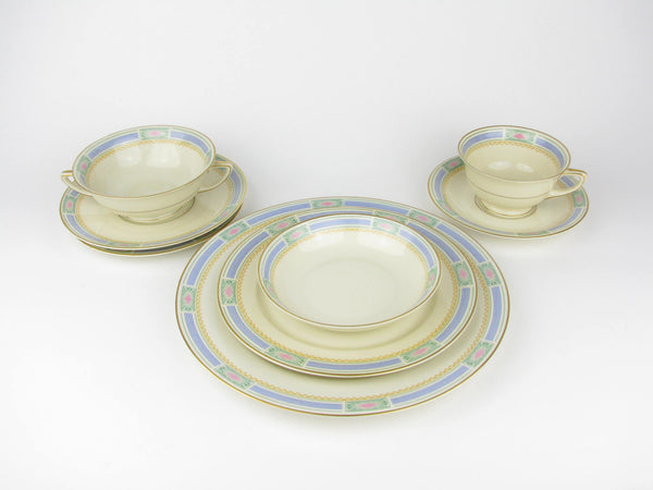 edgebrookhouse - Vintage Art Deco Community Noblesse Bavarian Porcelain Dinnerware Set - 93 Pieces