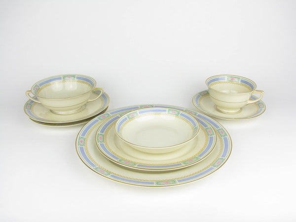 edgebrookhouse - Vintage Art Deco Community Noblesse Bavarian Porcelain Dinnerware Set - 93 Pieces