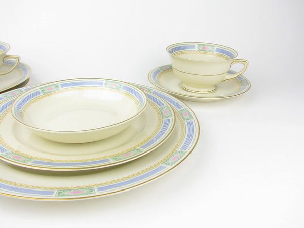 edgebrookhouse - Vintage Art Deco Community Noblesse Bavarian Porcelain Dinnerware Set - 93 Pieces