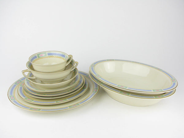 edgebrookhouse - Vintage Art Deco Community Noblesse Bavarian Porcelain Dinnerware Set - 93 Pieces