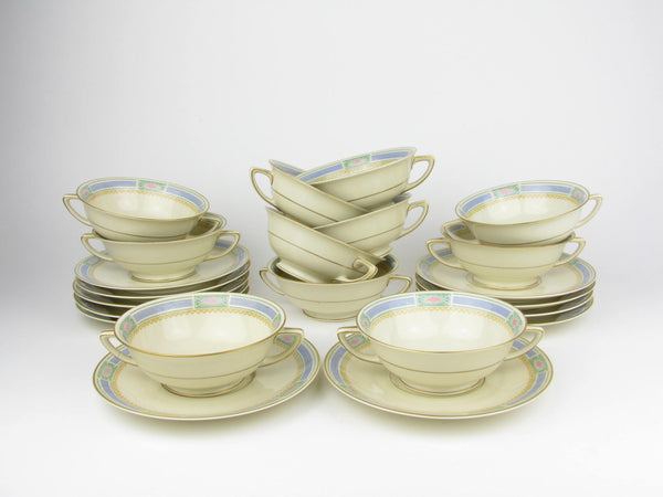 edgebrookhouse - Vintage Art Deco Community Noblesse Bavarian Porcelain Dinnerware Set - 93 Pieces
