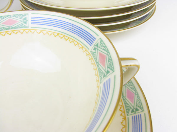 edgebrookhouse - Vintage Art Deco Community Noblesse Bavarian Porcelain Dinnerware Set - 93 Pieces