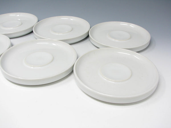Vintage Isamu Kenmochi for Trend Pacific Bauhaus White Stoneware Cups and Saucers - 12 Pieces