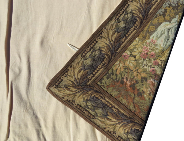 edgebrookhouse Vintage Belgium Tapestry of a Romantic Scene Inspired by Francois Boucher