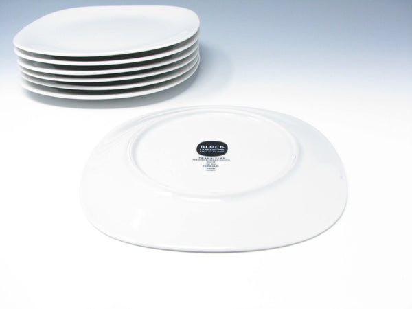 Vintage Block Transitions White Square Dessert or Bread Plates - 8 Pieces