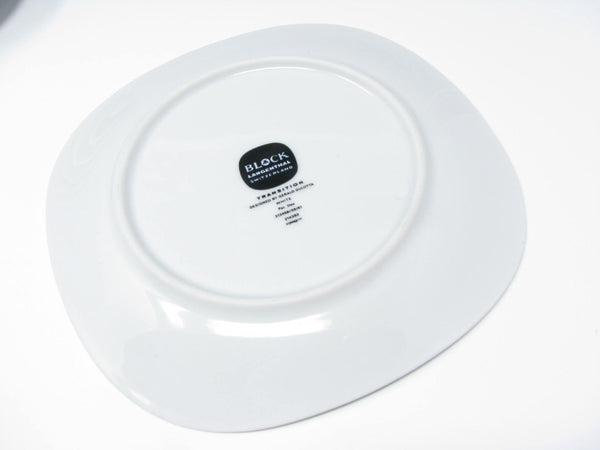 Vintage Block Transitions White Square Dessert or Bread Plates - 8 Pieces