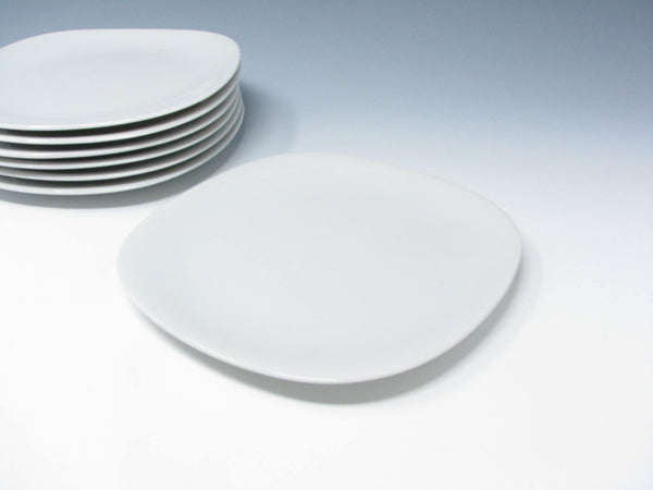 Vintage Block Transitions White Square Dessert or Bread Plates - 8 Pieces