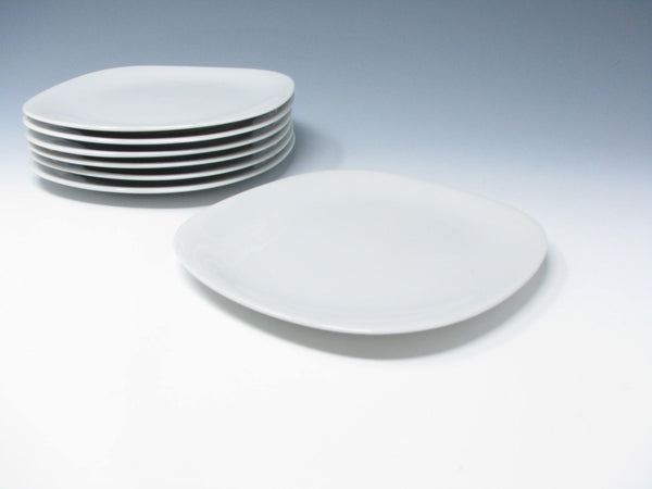 Vintage Block Transitions White Square Dessert or Bread Plates - 8 Pieces