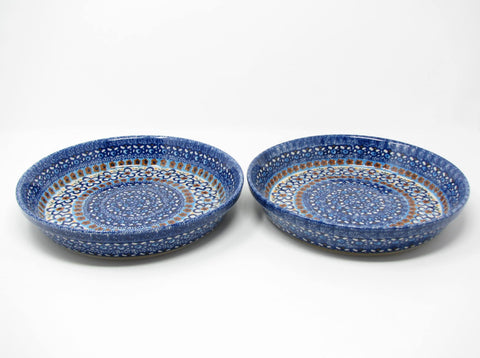 Vintage Boleslawiec Zaklady Ceramiczne Polish Pottery Pie Plates - 2 Pieces