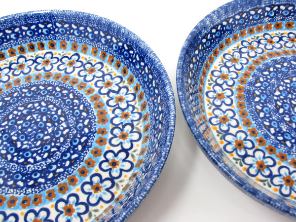 edgebrookhouse Vintage Boleslawiec Zaklady Ceramiczne Polish Pottery Pie Plates - 2 Pieces