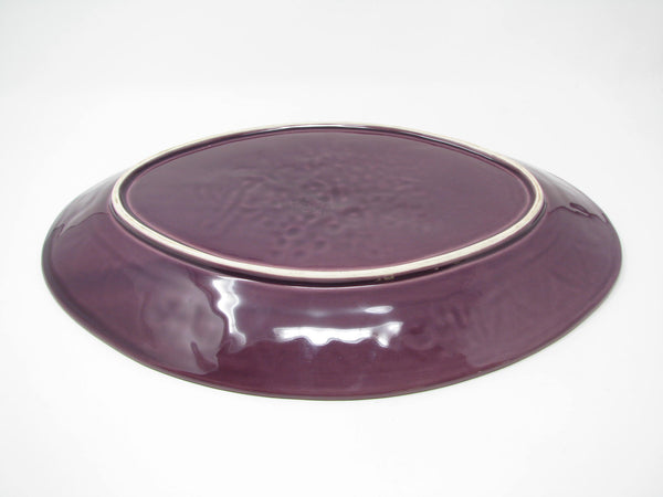 Vintage Bordallo Pinheiro Maroon Purple Floral Platter