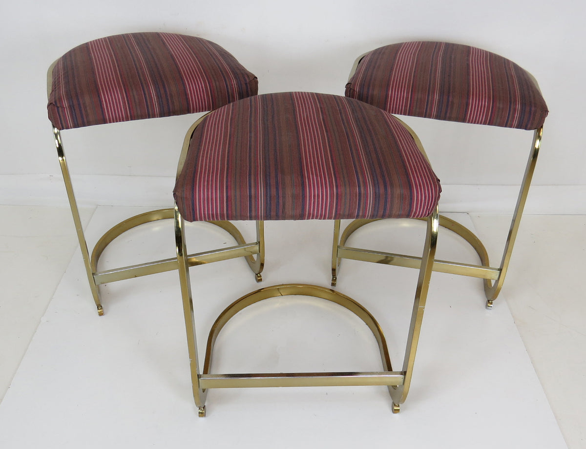 Cal Style Stools Vintage Brass Plated Cantilever Counter Stools by Cal-Style Furniture ...