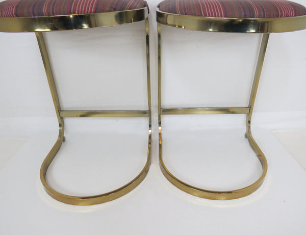 edgebrookhouse - Vintage Brass Plated Cantilever Counter Stools by Cal-Style Furniture - Set of 3