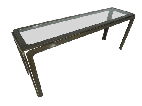 edgebrookhouse - Vintage Bronze and Glass Console Table Attributed to Roger Sprunger for Dunbar