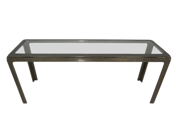 edgebrookhouse - Vintage Bronze and Glass Console Table Attributed to Roger Sprunger for Dunbar