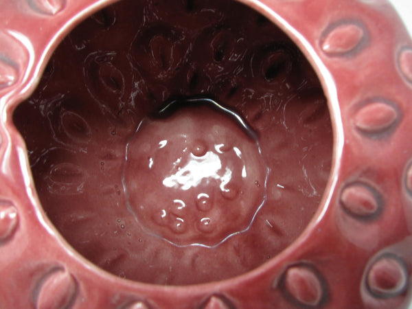 Vintage Cemar California Pottery Strawberry Lidded Cookie Jar or Canister