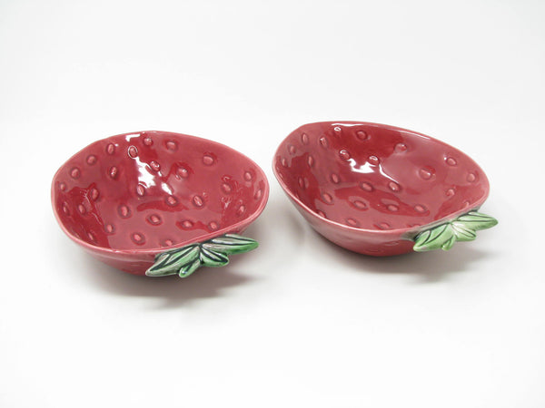 Vintage Cemar California Pottery Strawberry Medium Serving Bowls - 2 Pieces