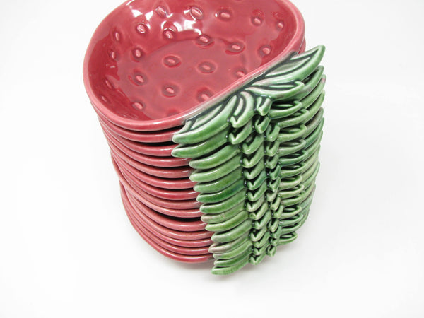 Vintage Cemar California Pottery Strawberry Small Bowls - 12 Pieces