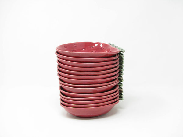 Vintage Cemar California Pottery Strawberry Small Bowls - 12 Pieces