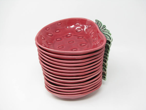 Vintage Cemar California Pottery Strawberry Small Bowls - 12 Pieces