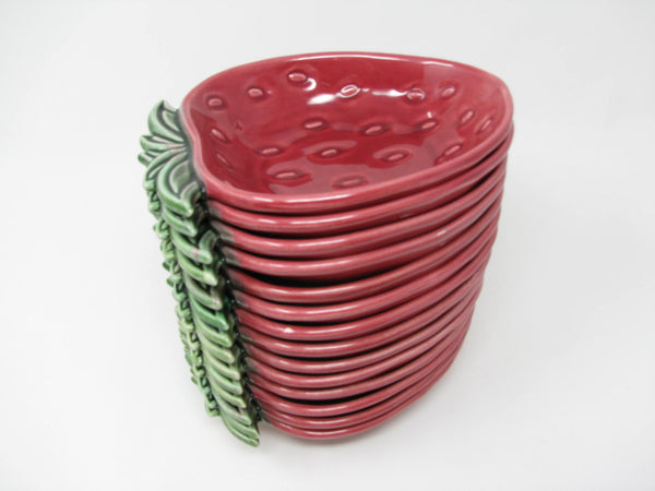 Vintage Cemar California Pottery Strawberry Small Bowls - 12 Pieces