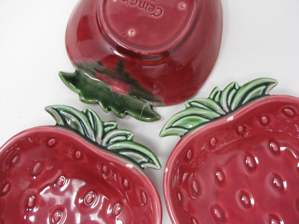 Vintage Cemar California Pottery Strawberry Small Bowls - 12 Pieces