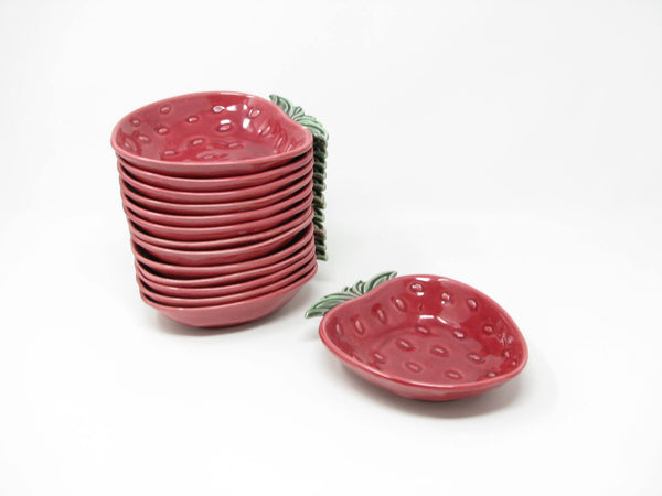 Vintage Cemar California Pottery Strawberry Small Bowls - 12 Pieces