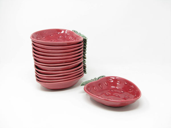 Vintage Cemar California Pottery Strawberry Small Bowls - 12 Pieces