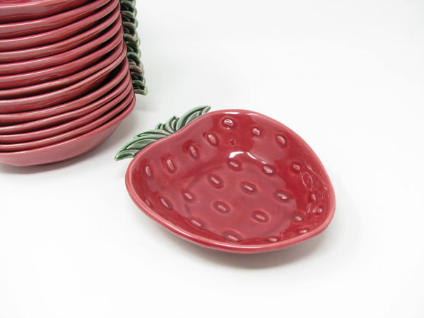 Vintage Cemar California Pottery Strawberry Small Bowls - 12 Pieces