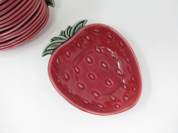 Vintage Cemar California Pottery Strawberry Small Bowls - 12 Pieces