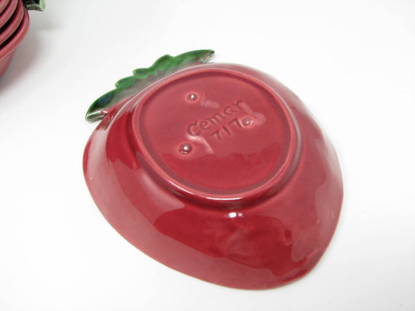 Vintage Cemar California Pottery Strawberry Small Bowls - 12 Pieces