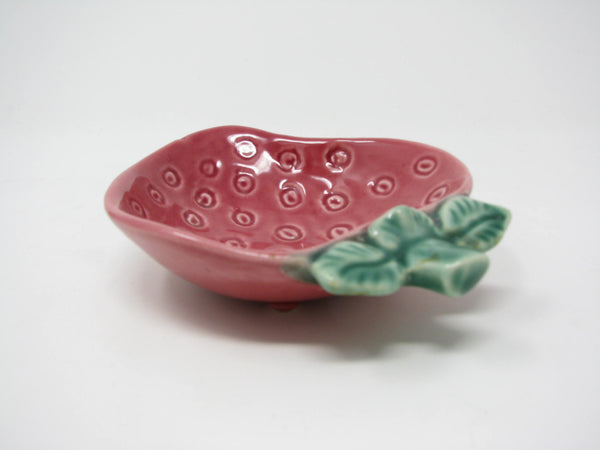 Vintage Cemar California Pottery Style Strawberry Footed Spoon Rest or Small Dish