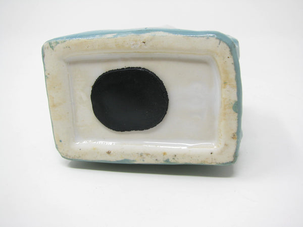 edgebrookhouse - Vintage Ceramic Kitty Cat in Bag Piggy Bank Figurine