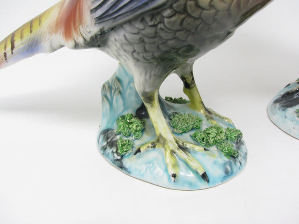 Vintage Ceramic Ring-Necked Pheasants Made in Japan for Enesco - a Pair