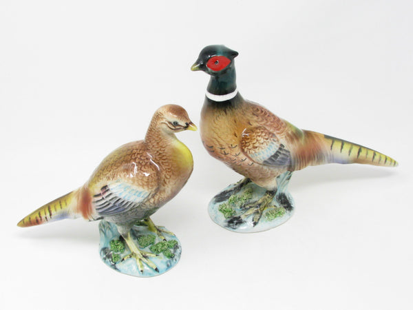 Vintage Ceramic Ring-Necked Pheasants Made in Japan for Enesco - a Pair