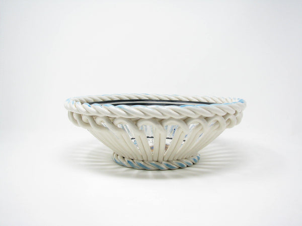 edgebrookhouse Vintage Ceramica Artistica Gomez Mexico Decorative Pottery Centerpiece Basket Bowl