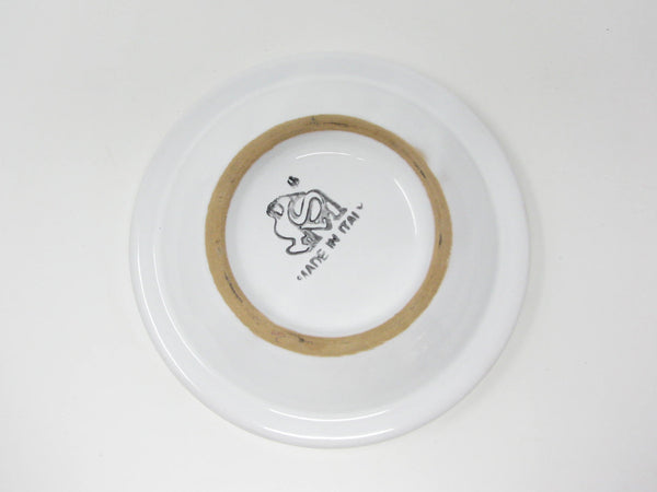 Vintage Ceramiche Sambuco Mario Deruta Style Italy Pottery Ashtray with Hand-Painted Decoration