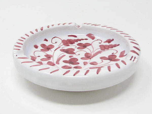 Vintage Ceramiche Sambuco Mario Deruta Style Italy Pottery Ashtray with Hand-Painted Decoration