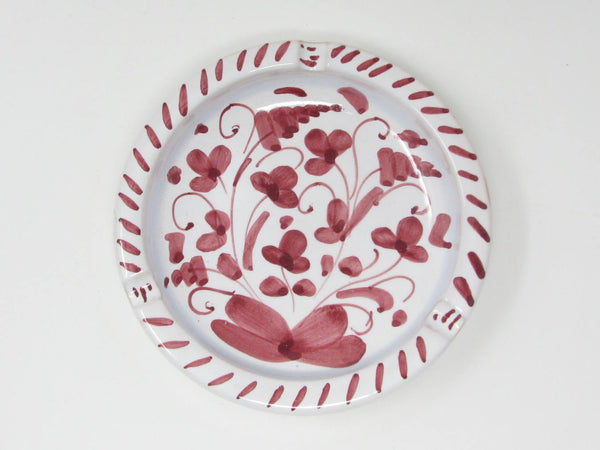 Vintage Ceramiche Sambuco Mario Deruta Style Italy Pottery Ashtray with Hand-Painted Decoration