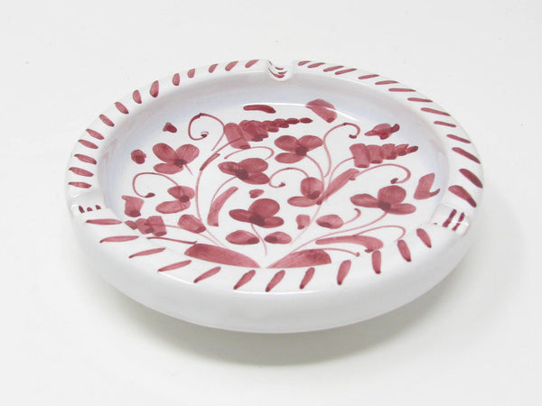 Vintage Ceramiche Sambuco Mario Deruta Style Italy Pottery Ashtray with Hand-Painted Decoration