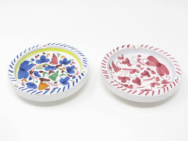 Vintage Ceramiche Sambuco Mario Deruta Style Italy Pottery Ashtray with Hand-Painted Decoration