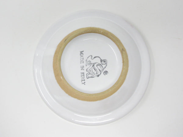Vintage Ceramiche Sambuco Mario Deruta Style Italy Pottery Ashtray with Hand-Painted Decoration