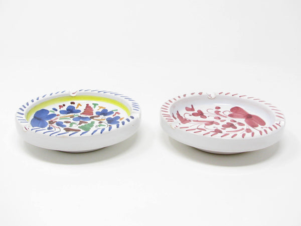 Vintage Ceramiche Sambuco Mario Deruta Style Italy Pottery Ashtray with Hand-Painted Decoration