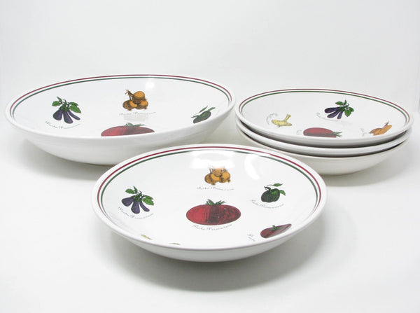 edgebrookhouse Vintage Pasta Primavera Serving Bowls Set Made in Portugal for Certified International - 5 Pieces