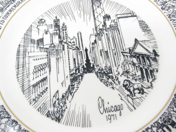 edgebrookhouse Vintage Chicago Fire Commemorative Decorative Plate by Pickard China