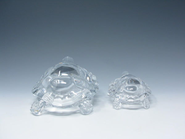 edgebrookhouse Vintage Cristal d'Arques France Crystal Turtle Figurines - 2 Pieces
