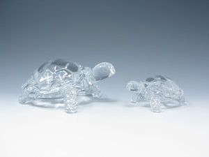 edgebrookhouse Vintage Cristal d'Arques France Crystal Turtle Figurines - 2 Pieces